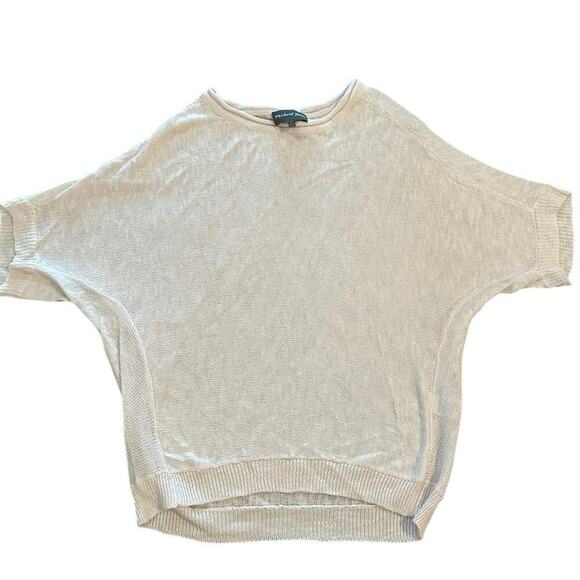 Michael Stars Cream Cotton Blend Verna Dolman Sleeve Knit Top Size Small - Picture 1 of 8